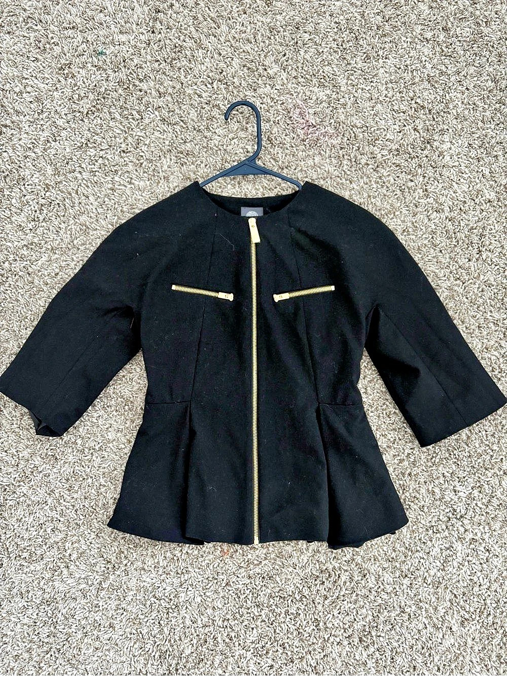 Vince Camuto Black Zip Front Jacket Size 0
